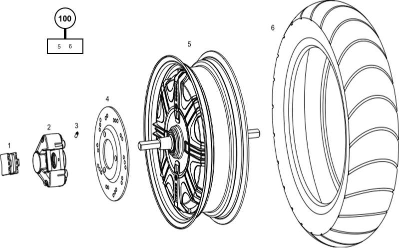N1S NIU Motor NIU Modell N1S Hinterrad und Motor