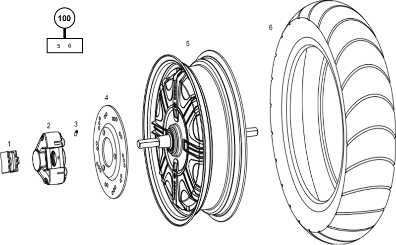 NIU Modell N1S Hinterrad und Motor