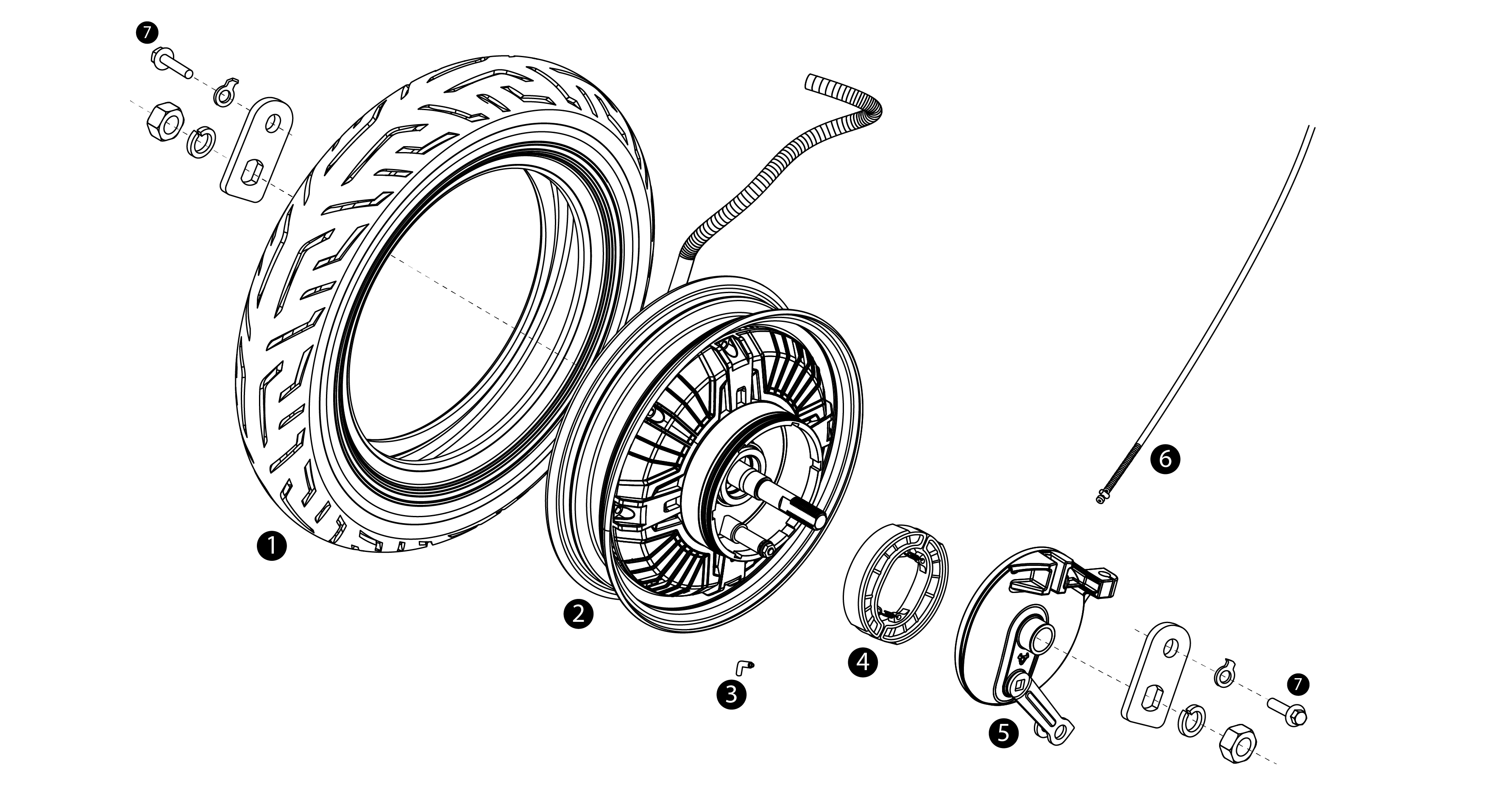 Hinterrad mit Elektromotor für MQi