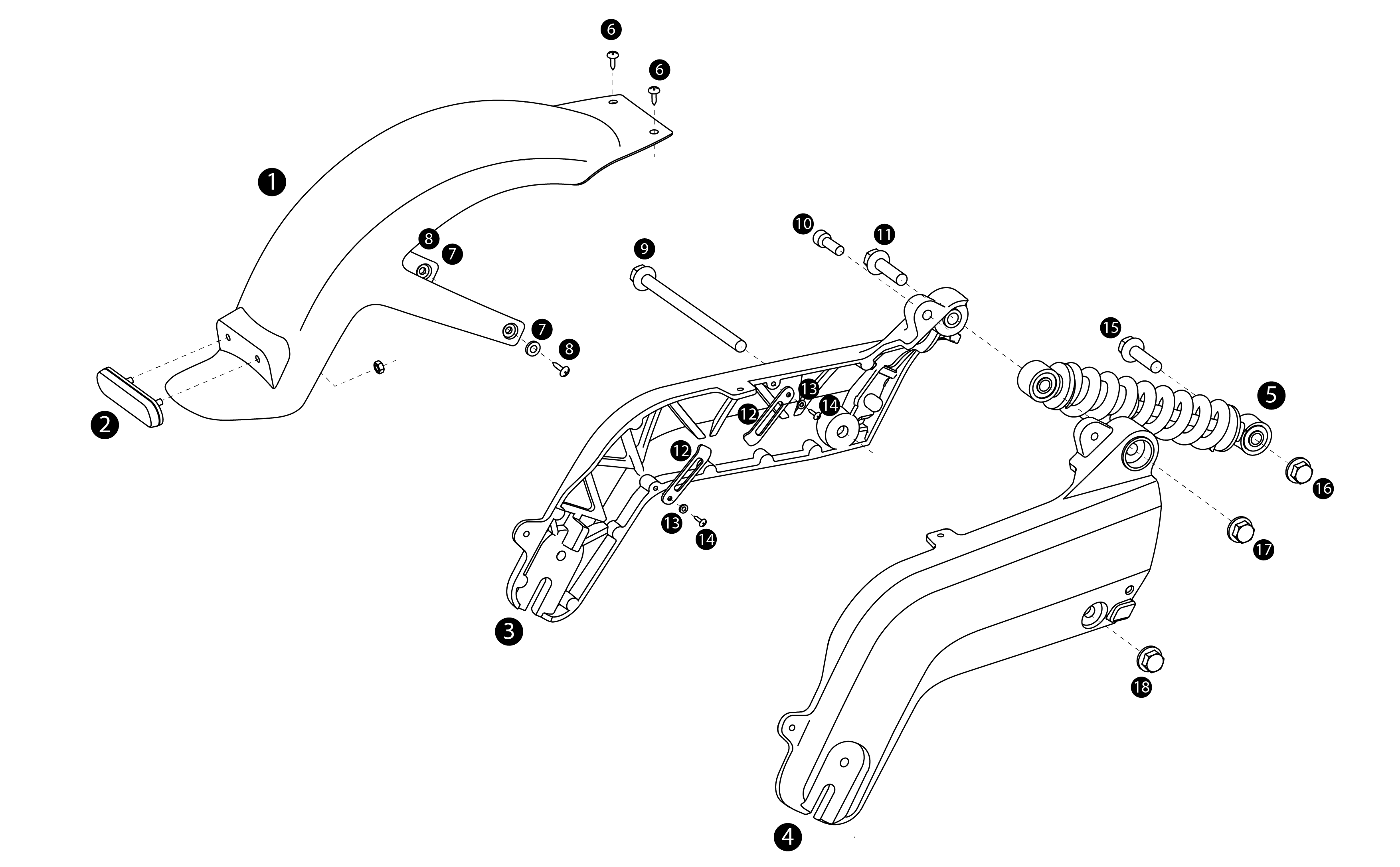 Radaufhängung mit Federbein NIU MQi