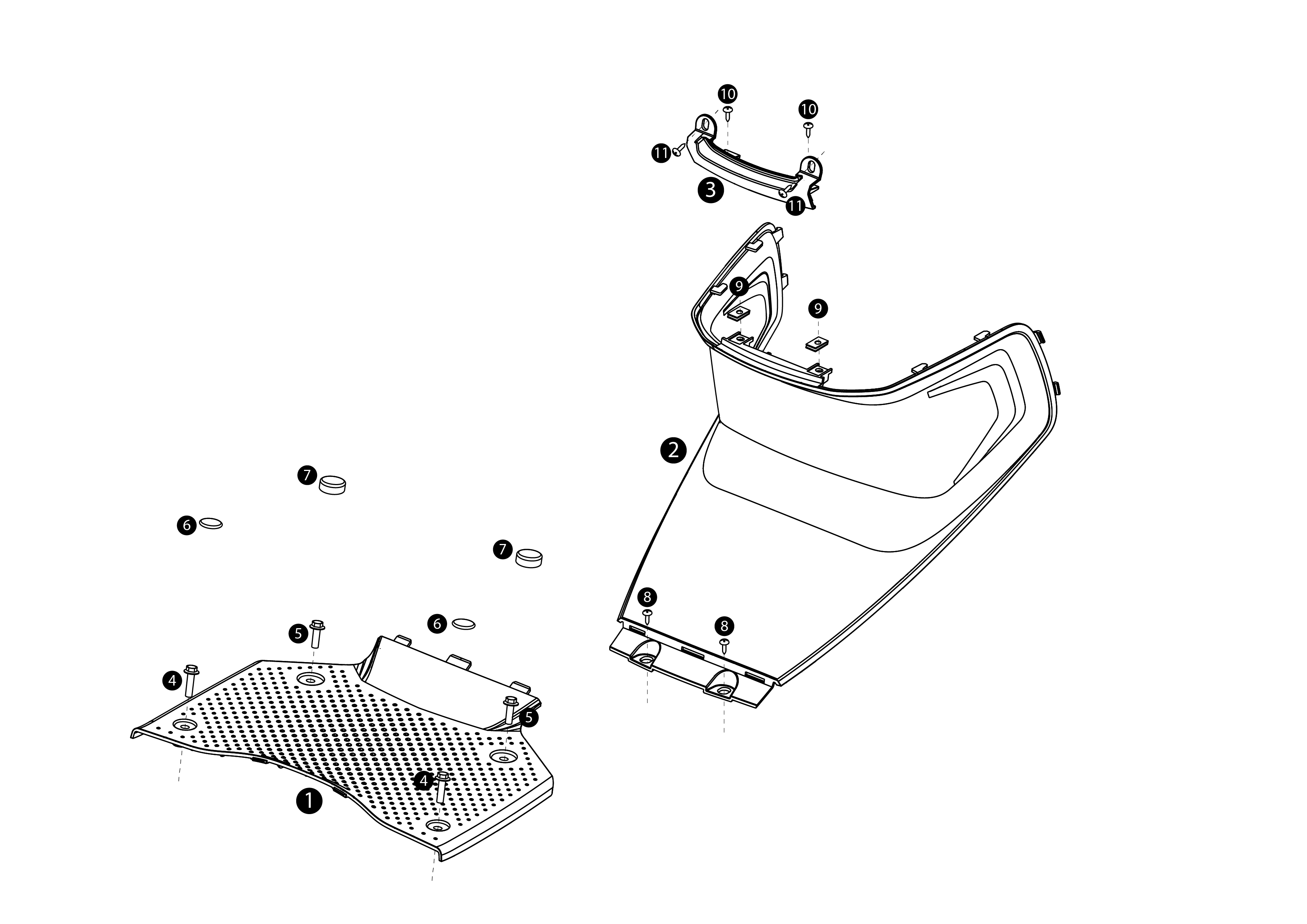 Verkleidungsteile im Fußbereich MQi