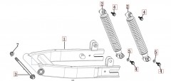 Ersatzteiliste Schwingarm & Stoßdämpfer hinten CUX 25