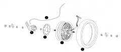 Ersatzteilliste Hinterrad, Motor Niu U-Pro