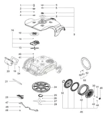 Verkleidung, Räder und Messer